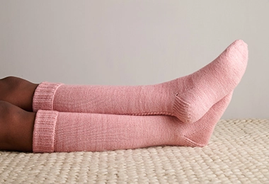 Little Cable Knee Highs in Posy