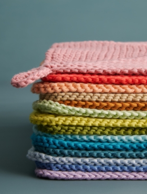 Waffle Stitch Washcloth + Hand Towel In Santolina - Purl Soho