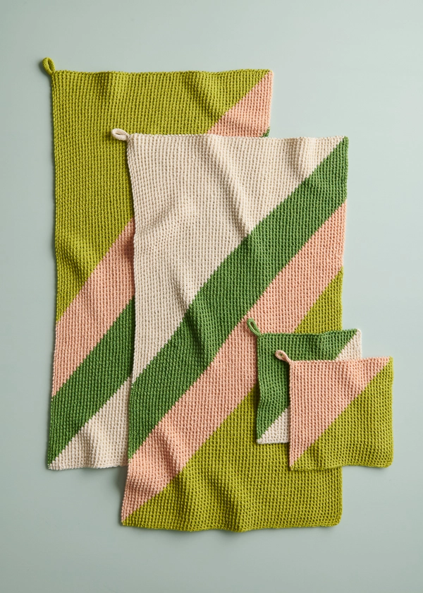 Catty-Corner Washcloth + Hand Towel | Purl Soho