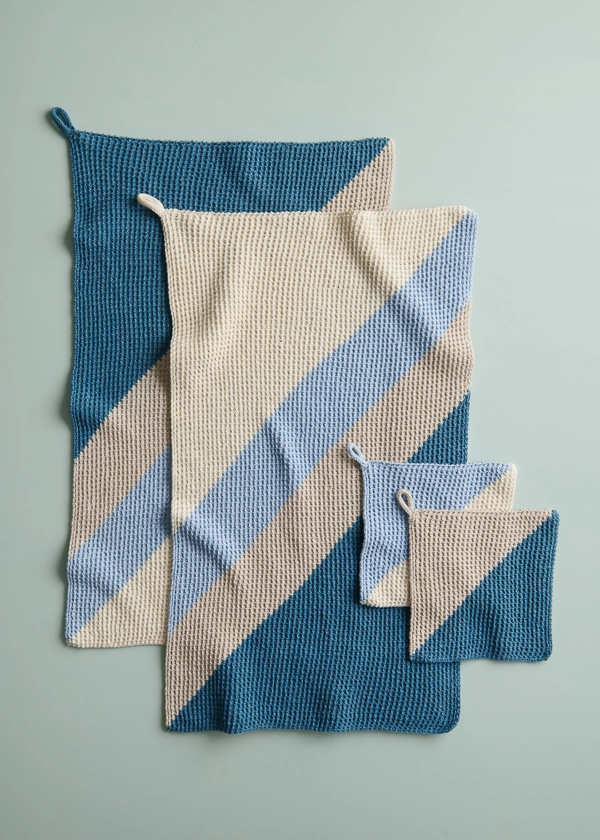 Catty-Corner Washcloth + Hand Towel | Purl Soho
