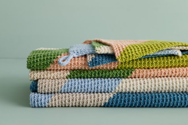 Catty-Corner Washcloth + Hand Towel | Purl Soho