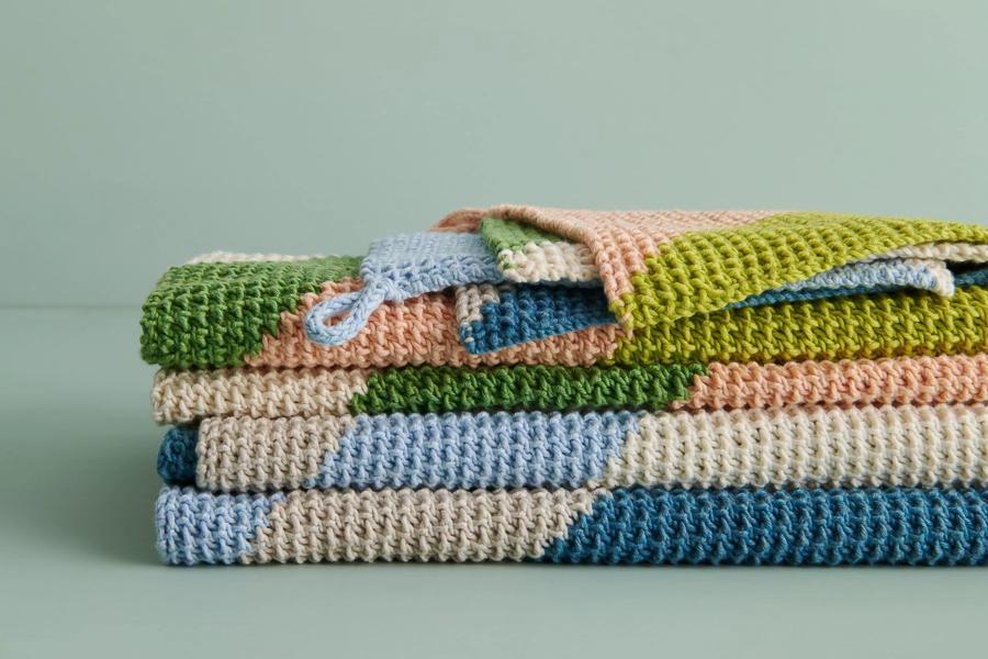 Catty-Corner Washcloth + Hand Towel | Purl Soho