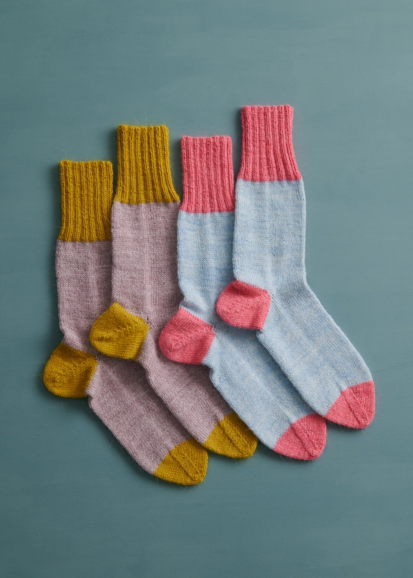 Easy Heel Colorblock Socks | Purl Soho