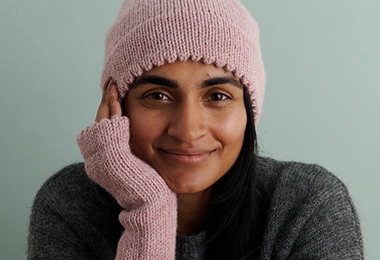 Picot Hat + Hand Warmers