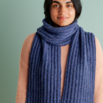 free No-Purl Ribbed Scarf knitting pattern in Purl Soho's Yonder yarn