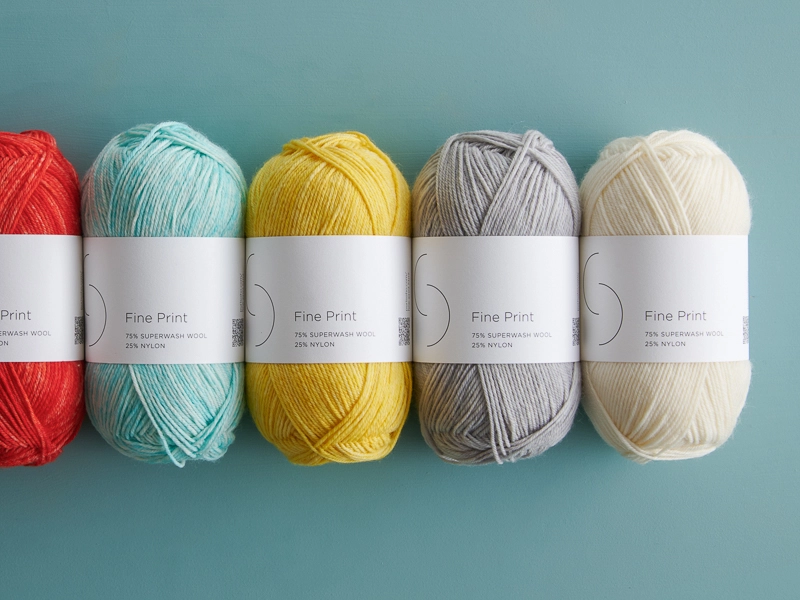 Easy Heel Colorblock Socks in Fine Print | Purl Soho