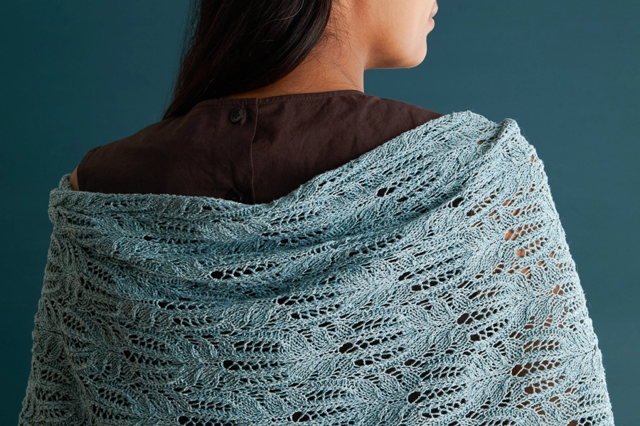 Botanical Lace Wrap in Cattail Silk | Purl Soho