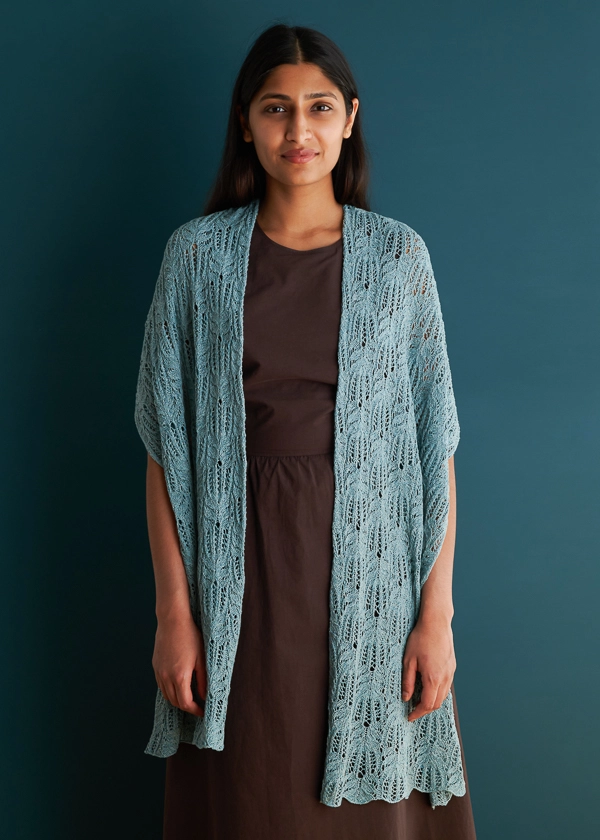 Botanical Lace Wrap in Cattail Silk | Purl Soho