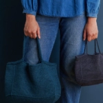 Basket Bag free Basket Bag knitting pattern in Purl Soho's Blackbird Linen yarn