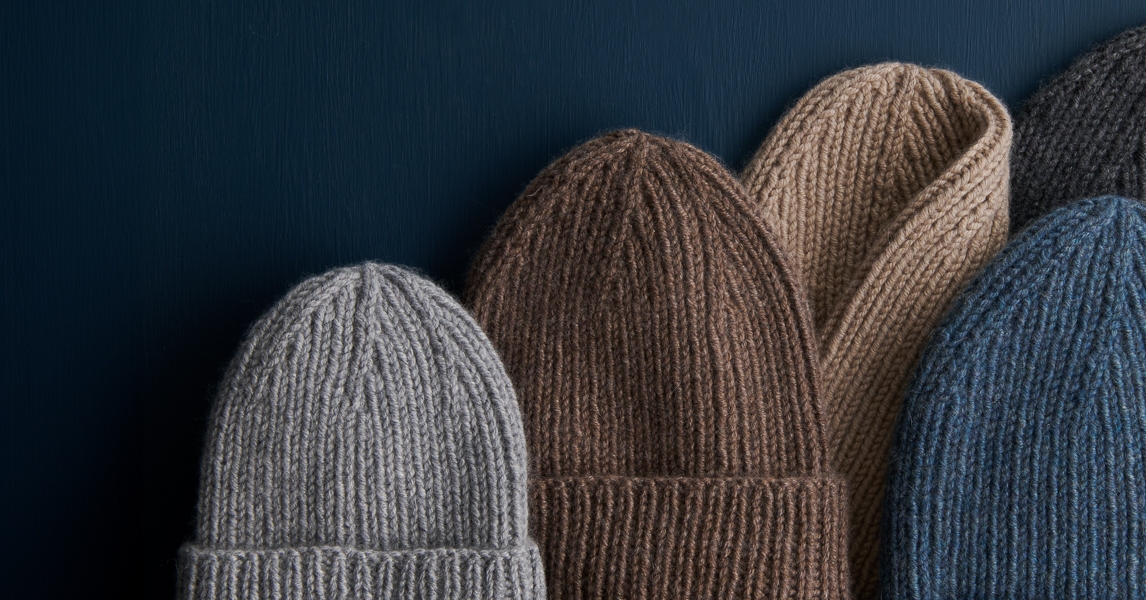 帽子 y.a.r.n kint hat classic-ribbed-hat-nigh-aran-