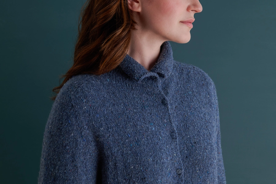 Top-Down Turtleneck Cardigan + Henley in Echo Wool | Purl Soho