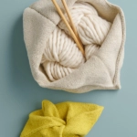 free Simple Knot Bag knitting pattern in Purl Soho's Field Notes, cotton and hemp DK yarn