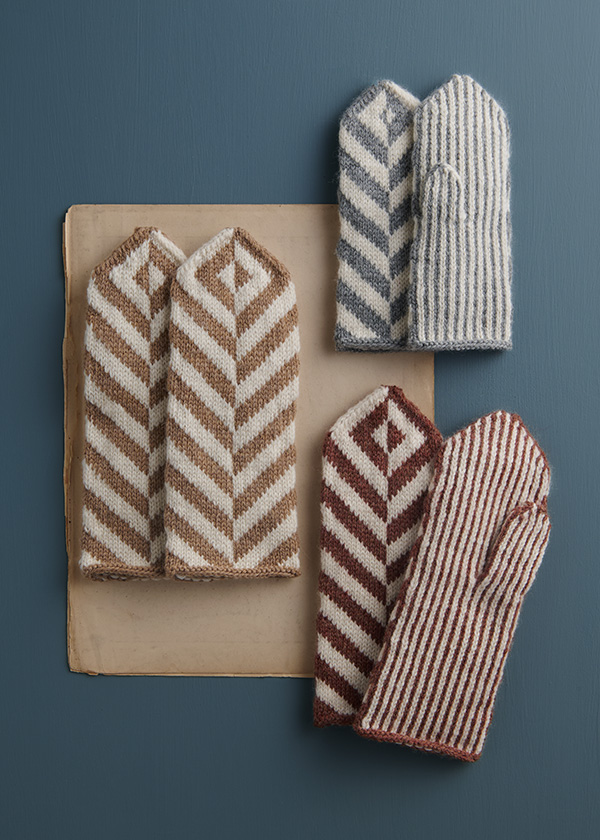 Ainur Berkimbay For Purl Soho: Herringbone Mittens in Knitting Yarn Fine | Purl Soho