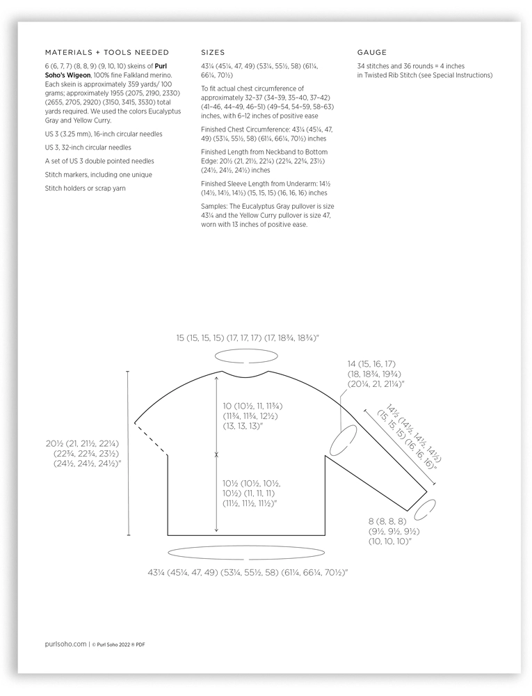 Purl Soho Amphora Pullover, PDF