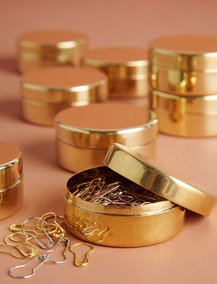 Purl Soho Brass Notions Tin with Stitch Markers