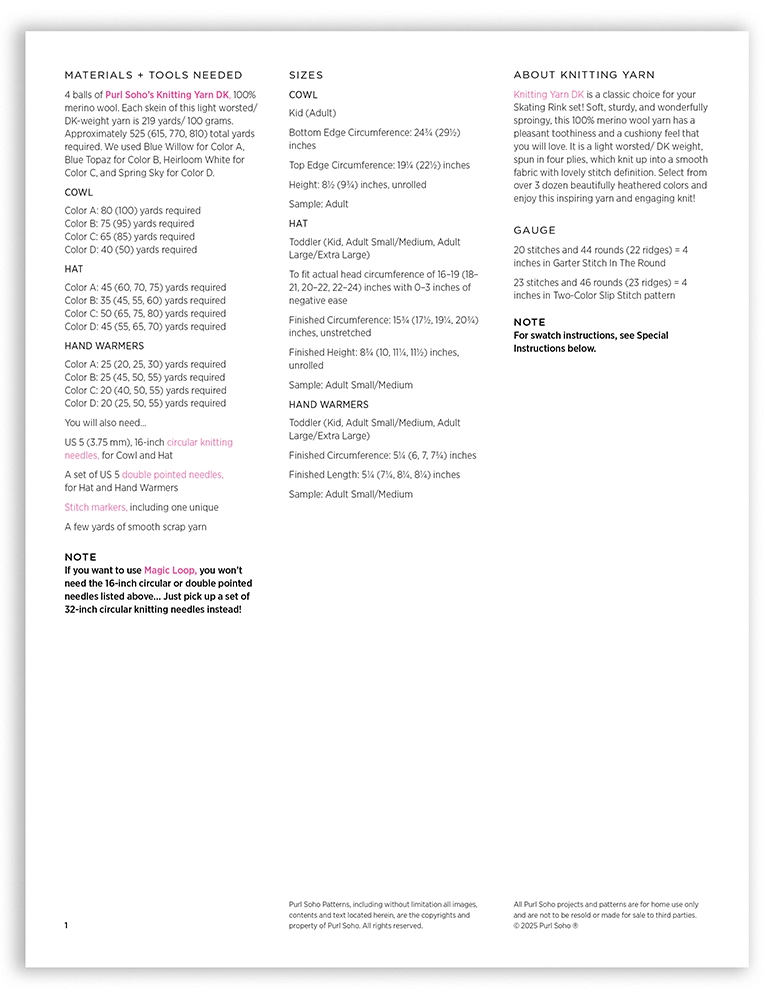 Purl Soho Skating Rink Collection By Ainur Berkimbay, PDF