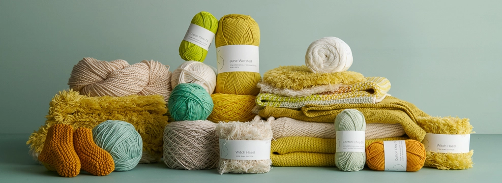 Shop our collection of plant-based yarns, including cotton yarn, linen yarn, and so many more, perfect for summer knitting!