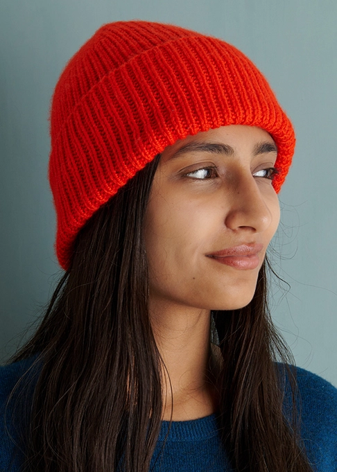 Free Classic Ribbed Hat knitting pattern in our Cashmere Merino Bloom yarn.