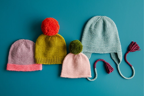 Basic Hats For Everyone knitting pattern in our Plenty yarn.
