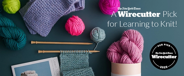 Learn to knit along with our best-selling Learn To Knit Kit!