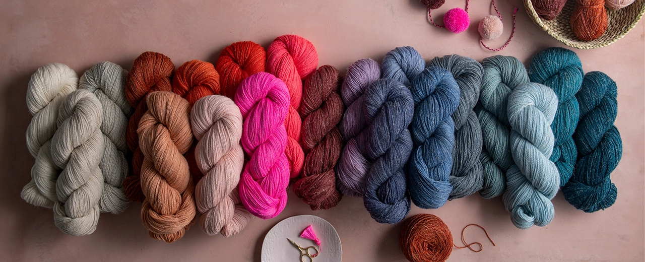Learn more about Linen Quill, our highland wool, alpaca, and linen fingering-weight yarn, available in skeins and bundles of Minis.