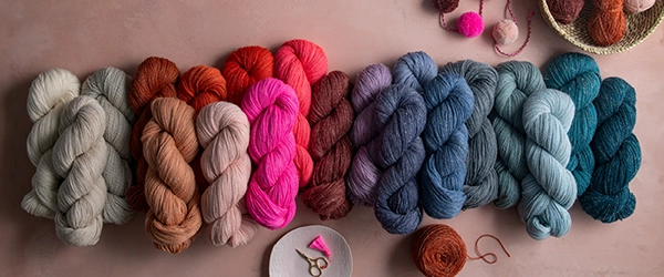 Learn more about Linen Quill, our highland wool, alpaca, and linen fingering-weight yarn, available in skeins and bundles of Minis.