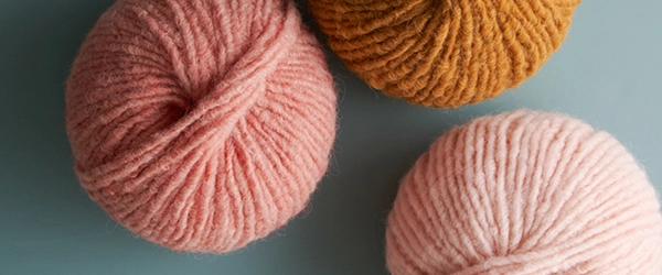 Pouf, our chunky to super bulky yarn made with alpaca and highland wool.