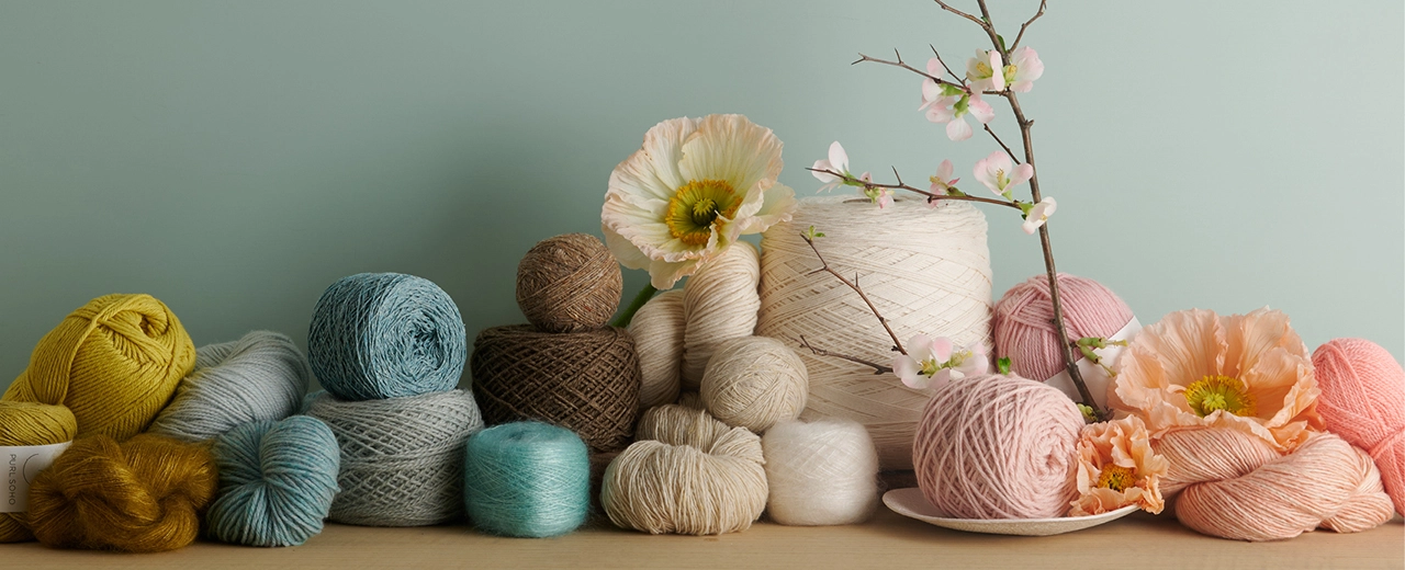 Beautiful yarn for spring knitting, including Andean highland wool yarn, Belgian linen yarn, and more.