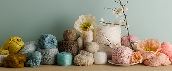Beautiful yarn for spring knitting, including Andean highland wool yarn, Belgian linen yarn, and more.