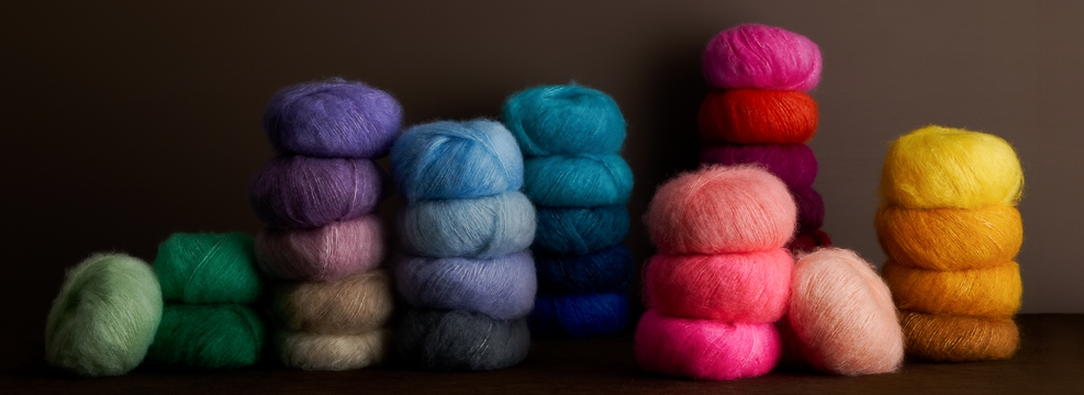 Shop beautiful yarn for knitting, including our kid mohair and Peruvian Pima cotton yarn, Paintbrush Mohair.