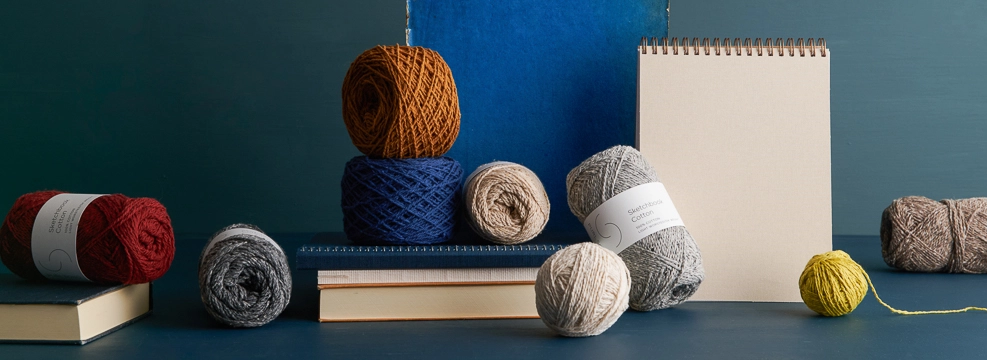 Shop cotton yarns, including Sketchbook Cotton, our soft Pima and Supima cotton DK-weight cotton yarn.